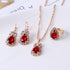 Fashion Waterdrop Shiny Rhinestones Necklace Ring Earrings Women Jewelry Set Elegant Luxury Design New Wedding Jewelry