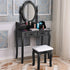 Bedroom Mirror Wood Makeup Table Stool Set Bedroom High Quality Furniture Dresser HW52948