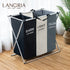LANGRIA Foldable Dirty Laundry Basket Organizer 1/2/3 Sections Large Basket Hamper For Laundry Foldable Wash Clothes Laundry Bag