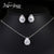 Nigerian Water Drop Cubic Zirconia Wedding Jewelry Sets inlay Luxury Crystal Bridal Jewelry Set Gifts For Bridesmaids AS099