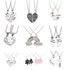 2 pieces / set Fashion Best Friend Stitching Pendant Necklace Rainbow Broken Heart Necklace Female Children BFF Friendship Gift