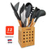 11/12PCS Silicone Kitchen Set Nonstick Spatula Wooden Handle Cooking Utensils Sets Kitchen Tools kit Accessories with Holder Box