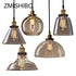 ZMISHIBO Vintage Glass Pendant Lamp 110-240V E27 Ceiling Clear Amber Glass Lights Nordic Hanging Lamp kitchen Fixture Luminaire
