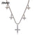 New Hip Hop Fashion Cross Pendant Necklace Tennis Chain 22inch Five Cross Gold Silver Cubic Zircon Copper Chain Rock Style Gift