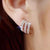 Fashion Gold Color Korean Style Simple Crystal Stud Earrings For Women Wedding Jewerly Bridal Engagement Earrings Female Gifts