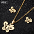 SMJEL Stainless Steel Mickey Necklace Women Jewelry Sets Bijoux Animal Butterfly Necklaces Pendants Cute Earrings Kids Gifts